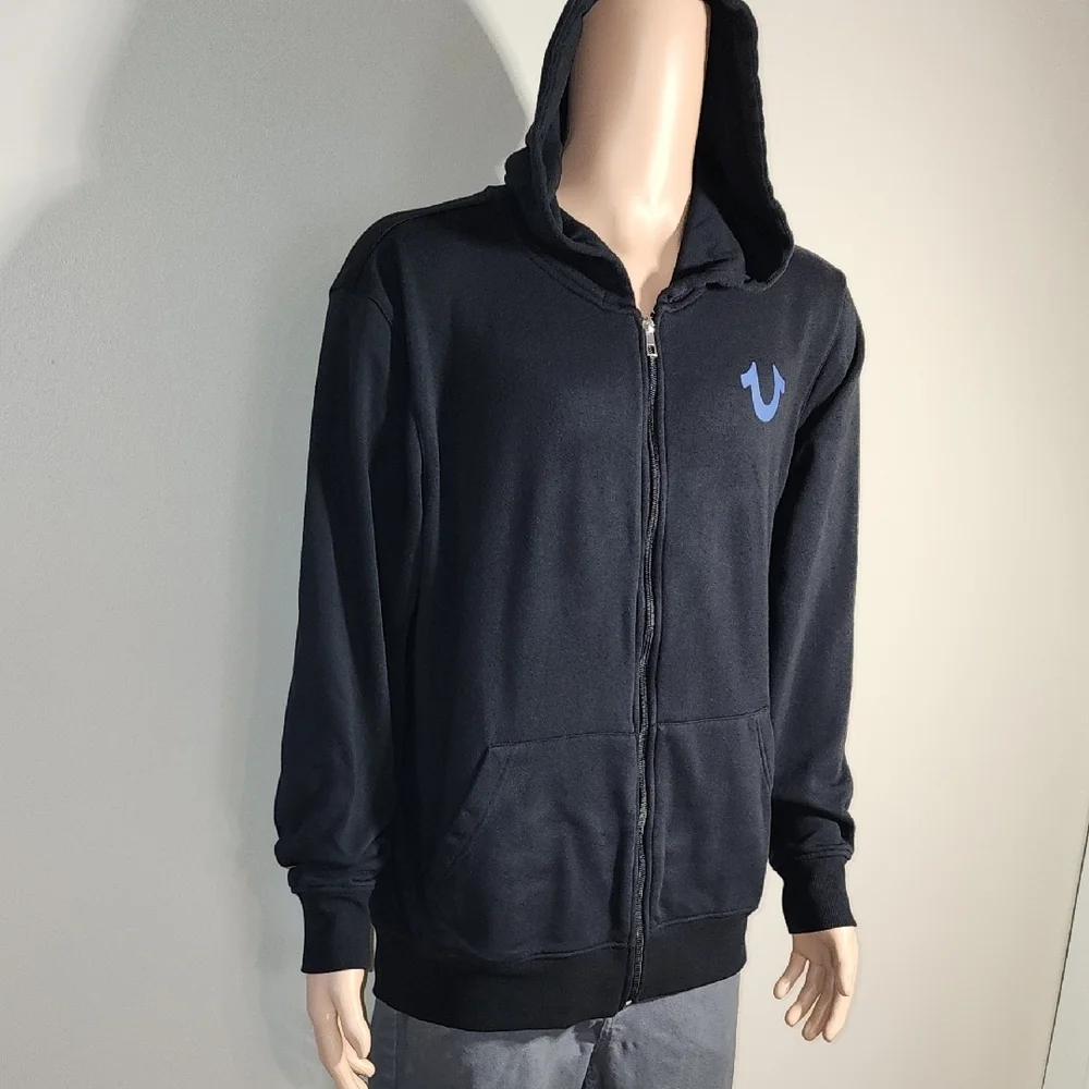 True Religion Black Zip-Up Hoodie